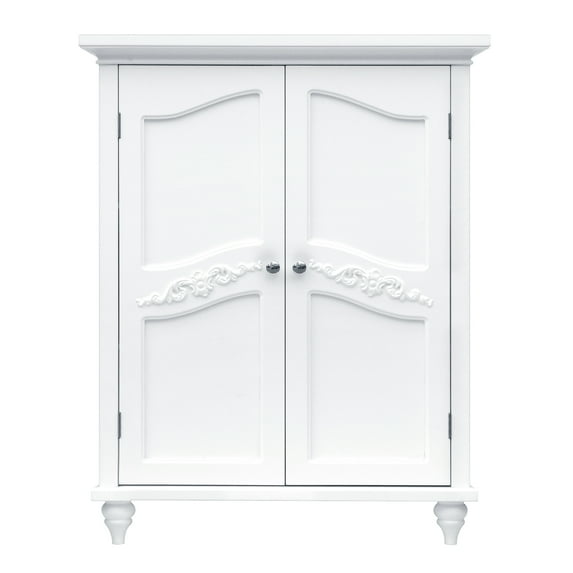 Teamson Home Versailles Freestanding Two-Door Floor Accent Cabinet, White