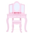 thumbnail interactive-video image 1 of Fantasy Fields Lady Alessandra Kids Play Vanity Table & Stool - Pink, 1 of 12