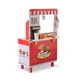 thumbnail interactive-video image 1 of Teamson Kids Flip & Fry Wooden Burger Shop Playset with 29 Food Accessories, Pretend Play Soda Machine, Fry Station & Storage, 1 of 19