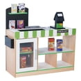 thumbnail image 1 of Teamson Kids Cashier Austin Interactive Cashier Checkout Stand, Wooden Play Register with Conveyor Belt, Shelves, Cooler & 26 Accessories, 1 of 17