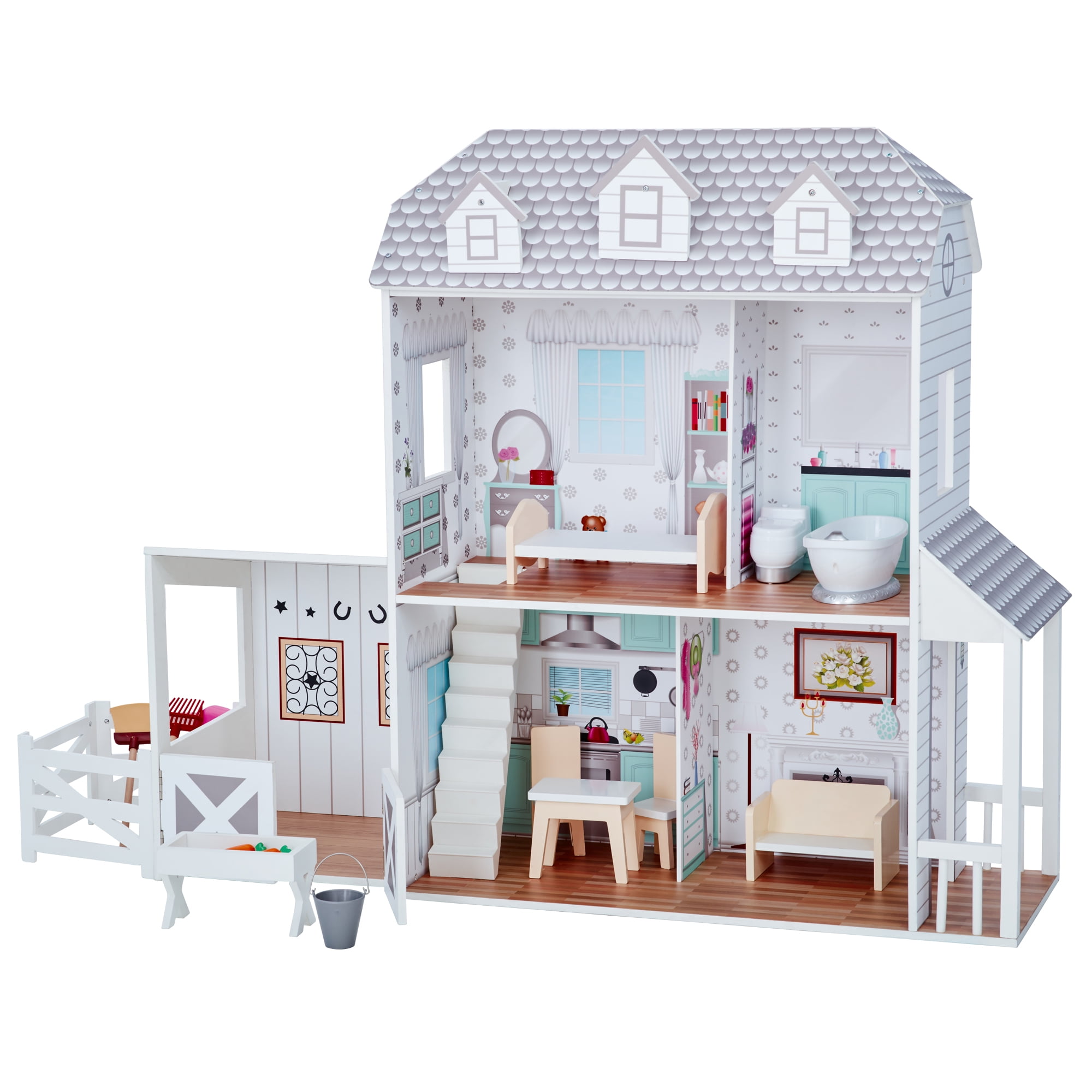 Fridja Modern Kitchen Mini Playset Pink Kitchen Toys Pretend Play House  Appliance Set & Accessories with Lights & Sound Gift for Girls 