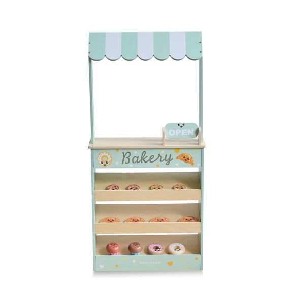 Teamson Kids Jolly Pals Bakery Stand Playset, 12-Pc Pretend Pastry Set