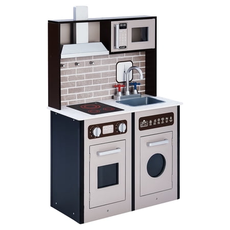 Teamson Kids - Little Chef Burgundy Classic Play Kitchen - Expresso / Black