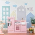 thumbnail image 1 of Teamson Kids Little Chef Charlotte Wooden Play Kitchen Set for Toddlers, Pretend Cooking Playset with Stove, Sink & Fridge, Pink/Gold, 1 of 12