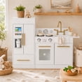 thumbnail image 1 of Teamson Kids Little Chef Charlotte Modern Modular 2-Piece Wooden Play Kitchen with Realistic Refrigerator, Ice Dispenser, Stove and Sink, White/Gold, 1 of 10