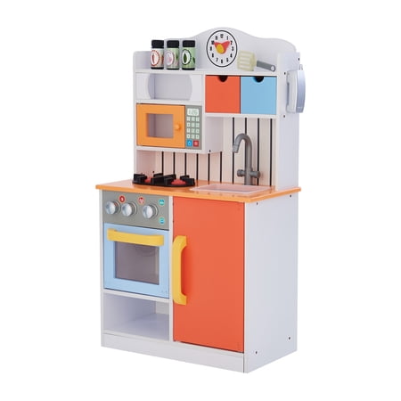 Teamson Kids Little Chef Kids Toy Wooden Play Kitchen for Boys & Girls TD-11708R