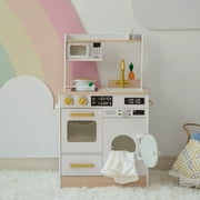 Teamson Kids Little Chef Lake Tahoe Wooden Play Kitchen with Washing Machine, Oven, Microwave & Storage, White