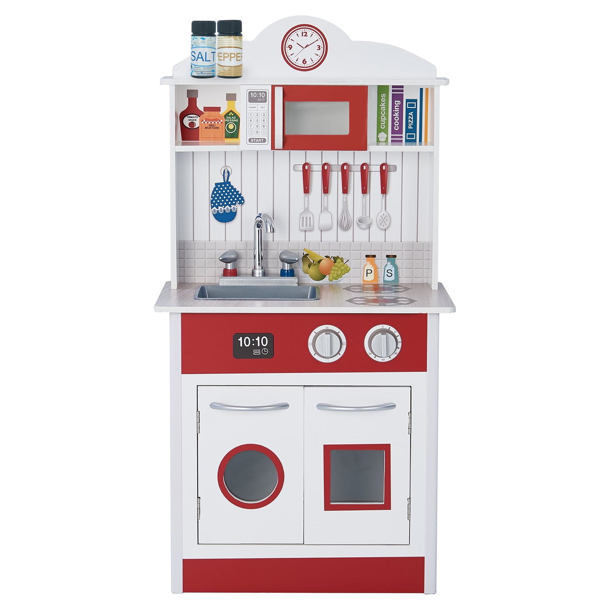 Teamson Kids Little Chef Madrid Classic Kids Kitchen Playset, Red/White - image 1 of 11