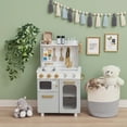 thumbnail image 1 of Teamson Kids Little Chef Memphis Wooden Play Kitchen with 16 Accessories, Faucet, Oven & Storage, Gray/Gold, 1 of 9