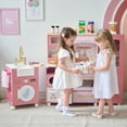 thumbnail image 1 of Teamson Kids Little Chef Savannah Wooden 3-piece Play Kitchen Set with Fridge, Sink, Stove & 21 Accessories, Pink, 1 of 14
