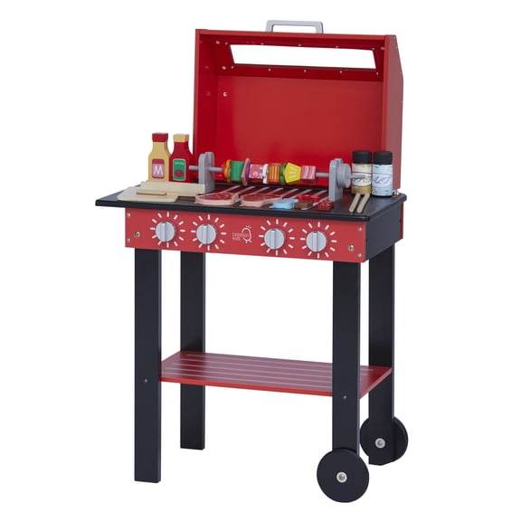 Teamson Kids Little Helper Backyard Wooden BBQ Grill Play Set