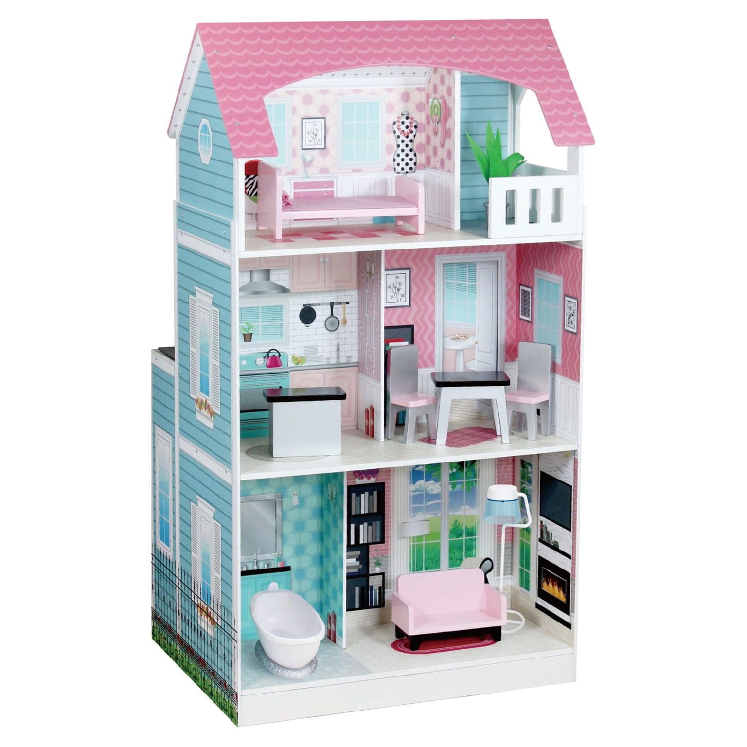 Color baby 2-em- 1 Dollhouse-Kitchen Colorido