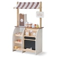 thumbnail interactive-video image 1 of Teamson Kids Wooden Pretend Play Coffee Stand, Interactive Espresso Machine & 29-Piece Café Playset for Kids 3+, Brown, 1 of 17