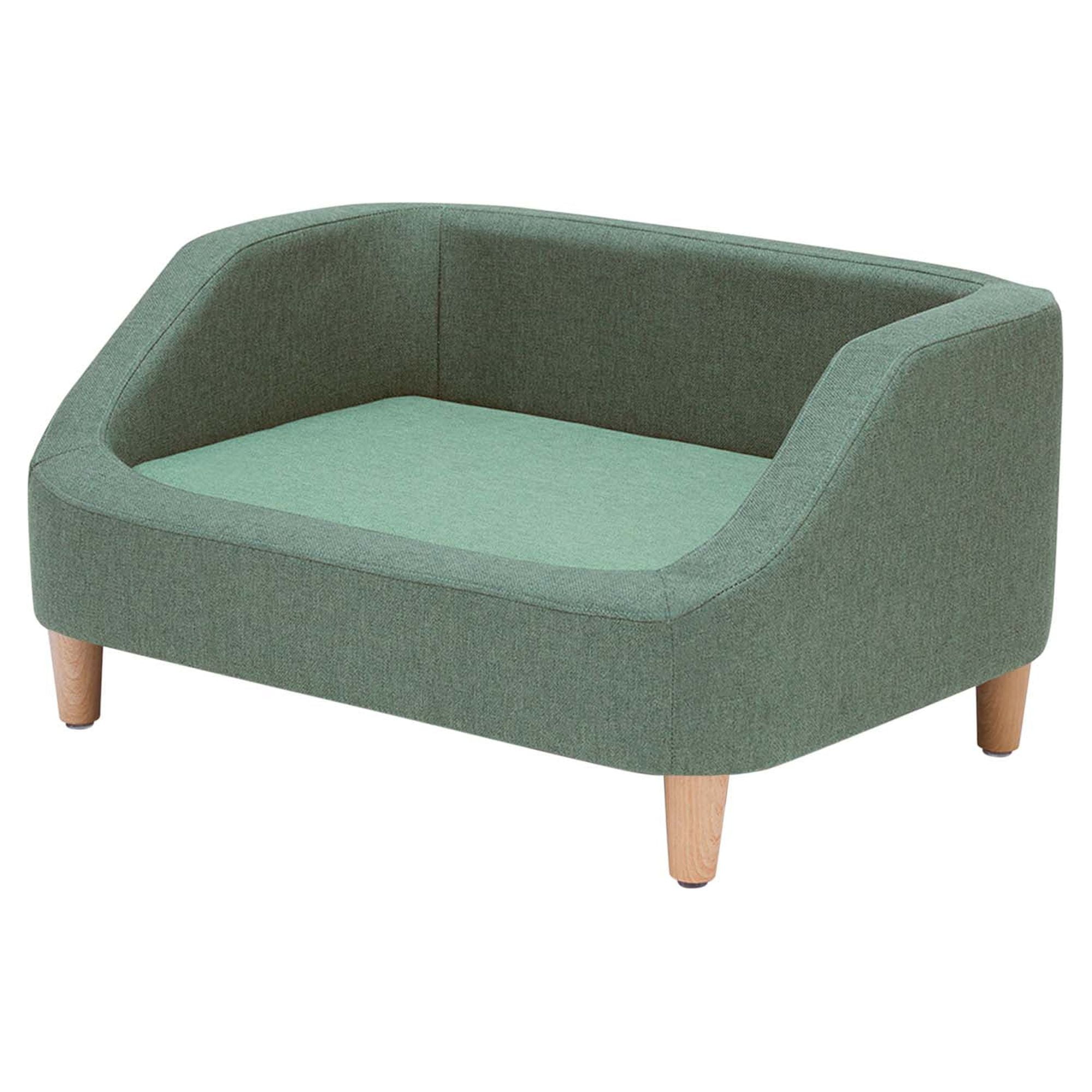 Sea Green Linen Elevated Pet Sofa for Small Dogs