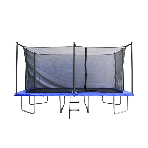Large & UV-Resistant Rectangular Trampoline with Ladder & Enclosure Net