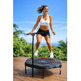 thumbnail image 1 of Teamson by Crowntec 50" Steel Hexagonal Mini Trampoline, 286 LBS Weight Capacity Fitness Rebounder with Handlebar, UV-Resistant Indoor/Outdoor Exercise Trampoline, Red, 1 of 5
