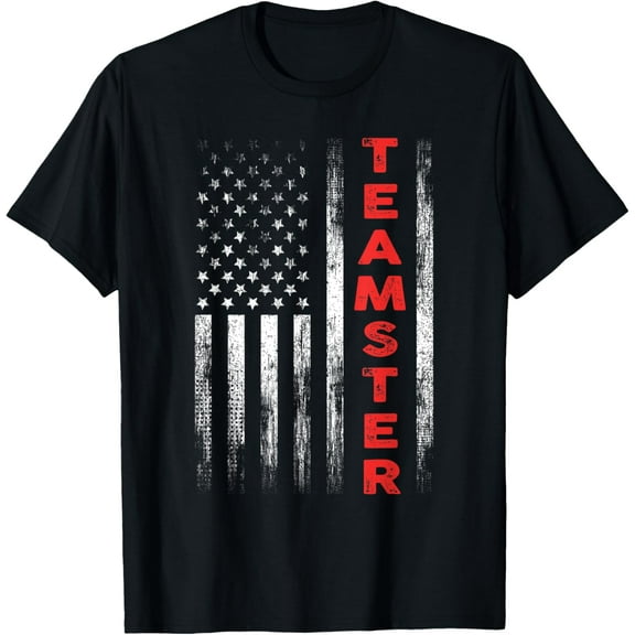 Teamster American Flag Patriotic Truck Driver US Trucking T-Shirt
