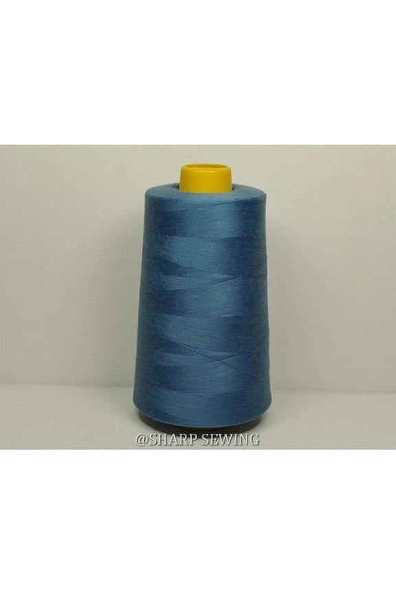 1 SPOOL MID BLUE 100% POLYESTER SERGER QUILTING THREAD T27 6000 YARDS #672
