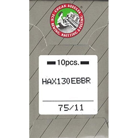 Teamwork 10 ORGAN HAX130EB HAX130EBBR Needles for Brother PR-600 PR-650 PR-1000 (Size 11 (Metric 75)