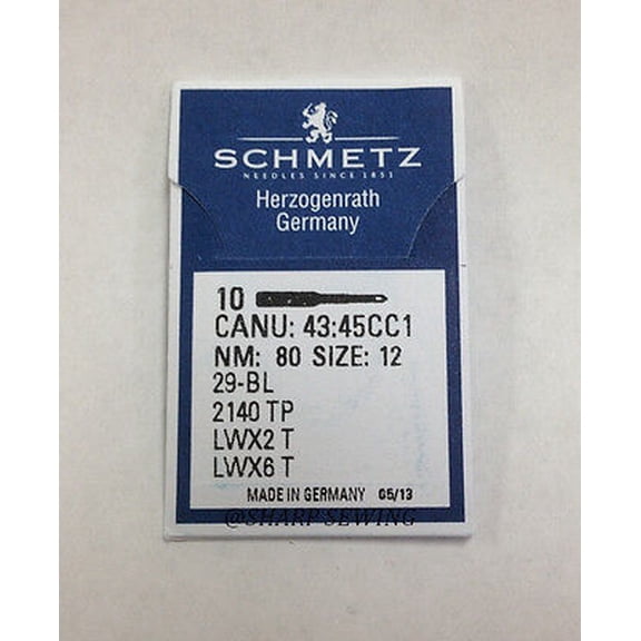 Teamwork 10 SCHMETZ 29-49 LWX6T SIZE#12 CURVED BLINDSTITCH NEEDLES(10 NDLS PER PACK)