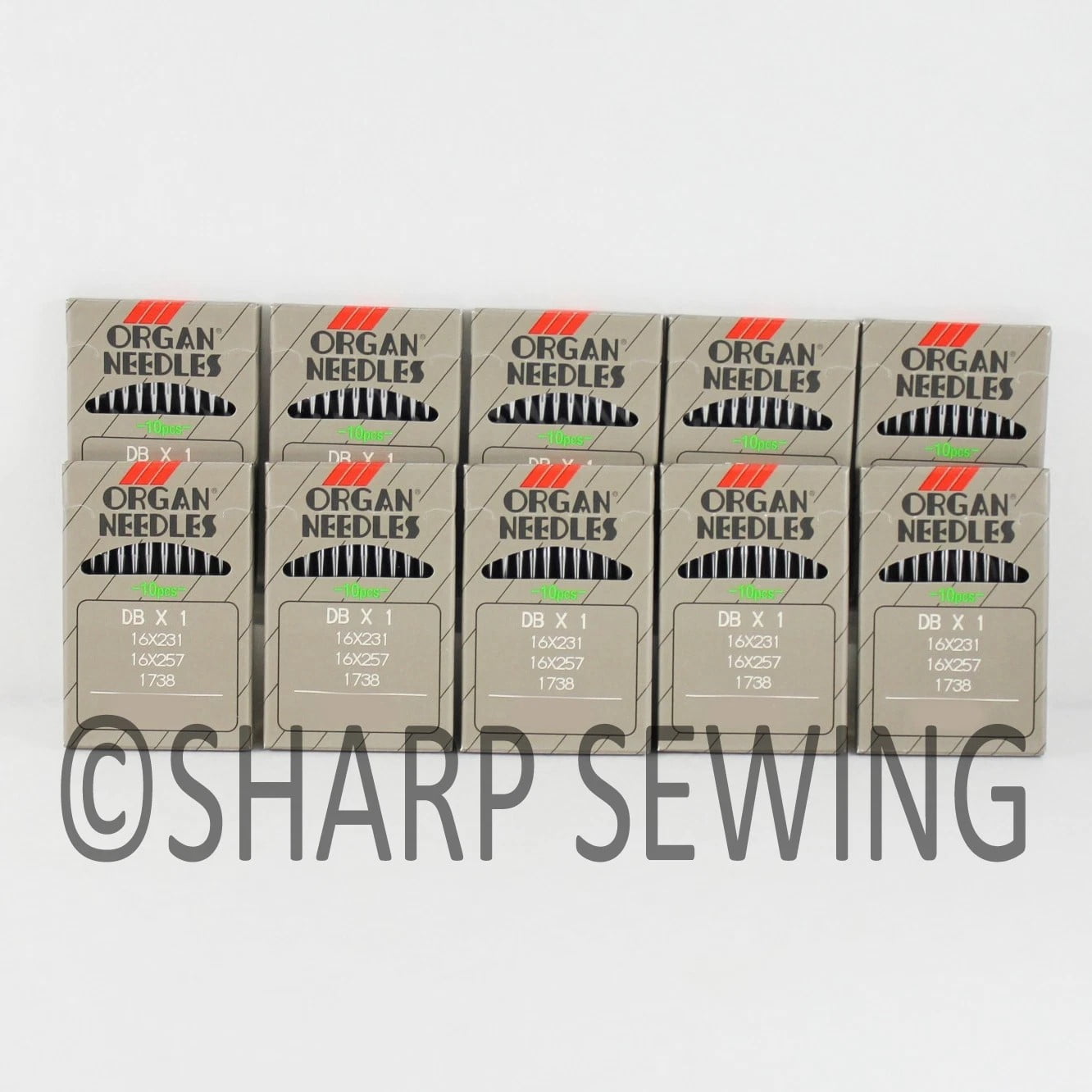 Teamwork 100 ORGAN 16X257PD #10 TITANIUM  SEWING MACHINE NEEDLES 16X231PD, DBX1PD 16X95PD