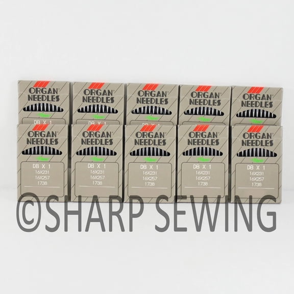 Teamwork 100 ORGAN 16X257PD #10 TITANIUM  SEWING MACHINE NEEDLES 16X231PD, DBX1PD 16X95PD