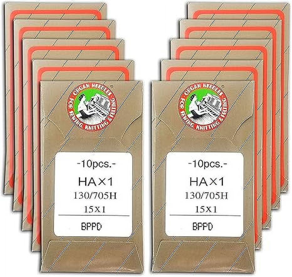 Teamwork 100 Organ 15X1 HAX1 Titanium Ball Point Flat Shank Home Sewing Machine Needles (16 BP (Metric 100)