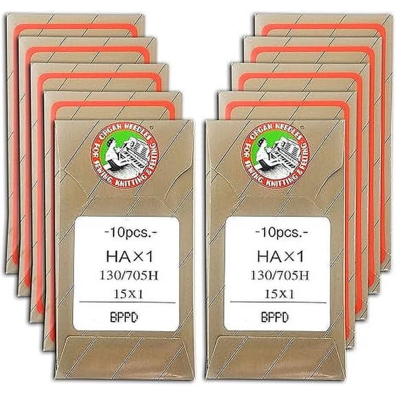 Teamwork 100 Organ 15X1 HAX1 Titanium Ball Point Flat Shank Home Sewing Machine Needles (9 BP (Metric 65)