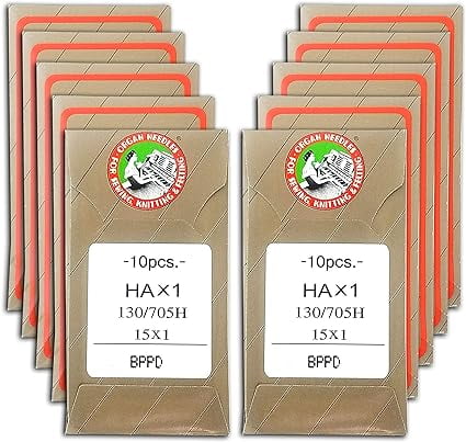 Teamwork 100 Organ 15X1 HAX1 Titanium Flat Shank Home Sewing Machine Needles (Size 16 (Metric Size 100)