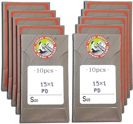 Teamwork 100 Organ 15X1 HAX1 Titanium Flat Shank Home Sewing Machine Needles (Size 18 (Metric Size 110)