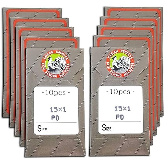 Teamwork 100 Organ 15X1 HAX1 Titanium Flat Shank Home Sewing Machine Needles (Size 18 (Metric Size 110)