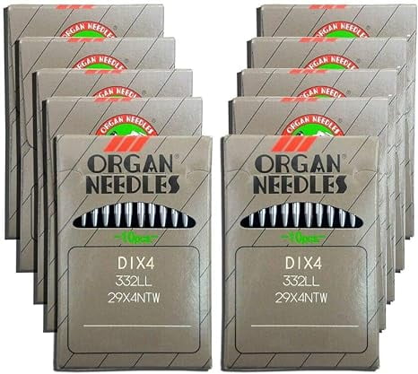 Teamwork 100 Organ Leather Point Sewing Needles #14 29X4, 332LR, 332LL Singer 29K 29-4 29