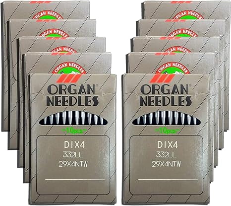 Teamwork 100 Organ Leather Point Sewing Needles #16 29X4, 332LR, 332LL Compatible with Singer 29K 29-4 29