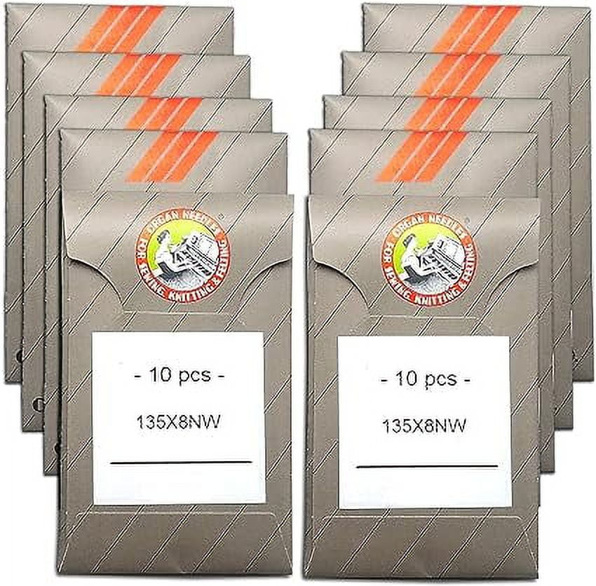 Teamwork 100 Organ Titanium 134DIA 135X8 DPX8 Leather Point Sewing Machine Needles (Size 22 (metric 140)
