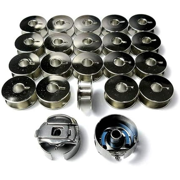 Teamwork 2 Pigtail Bobbin Cases & 20 Steel Bobbins for Juki Tl98 98E 98Q Singer 20U 188U PFAFF: Hobby Grand Quilter HGQ