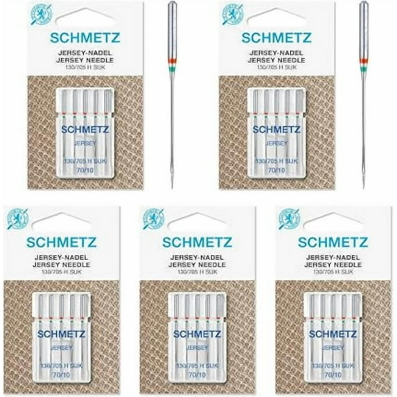 Teamwork 25 Schmetz Jersey Ball Point Sewing Machine Needles 130/705 H SUK Size 70/1025
