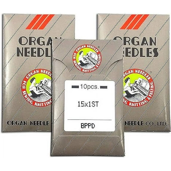 Teamwork 30 Organ 15X1ST Titanium (PD) Sharp or Ball Point Flat Shank Home Embroidery Machine Needs with Large Eye ~ Multiple Sizes! (Metric 75/11)