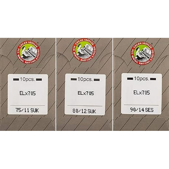 Teamwork 30 Sewing Needles, ELX705 Serger Needles Portable Serger & Coverstitch Machine Needles(74063)