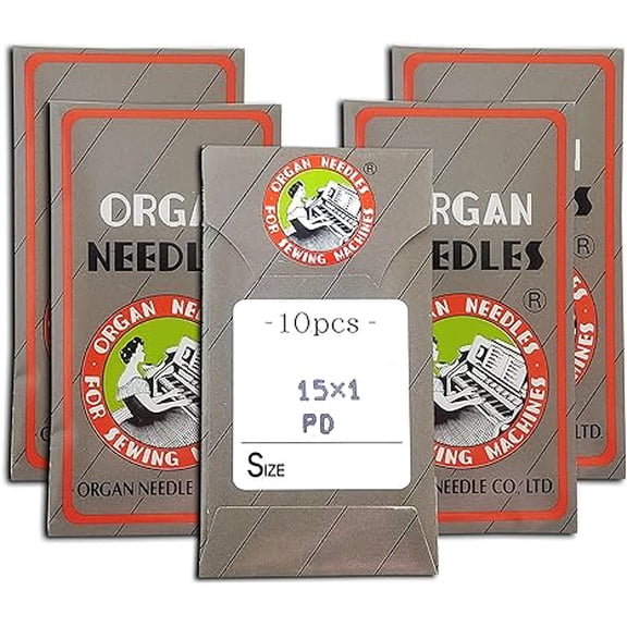 Teamwork 50 Organ 15X1 HAX1 (130/705H) Universal Titanium Flat Shank Home Sewing Machine Needles ~ Assorted Sizes 11,12,14,16 &18