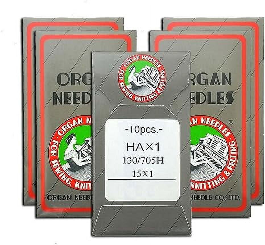 Teamwork 50 Organ Titanium #16 15X1 HAX1 15X1PD Flat Shank Home Universal Sewing Needle