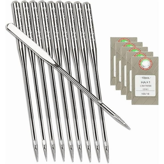 Teamwork 50 PCS Sewing Machine Needles for Brother Size 100/16 130/705H HAx1 Sewing Needles Embroidery Machine Needles for Brother Sewing Machine (5 Pack of 10 Needles)