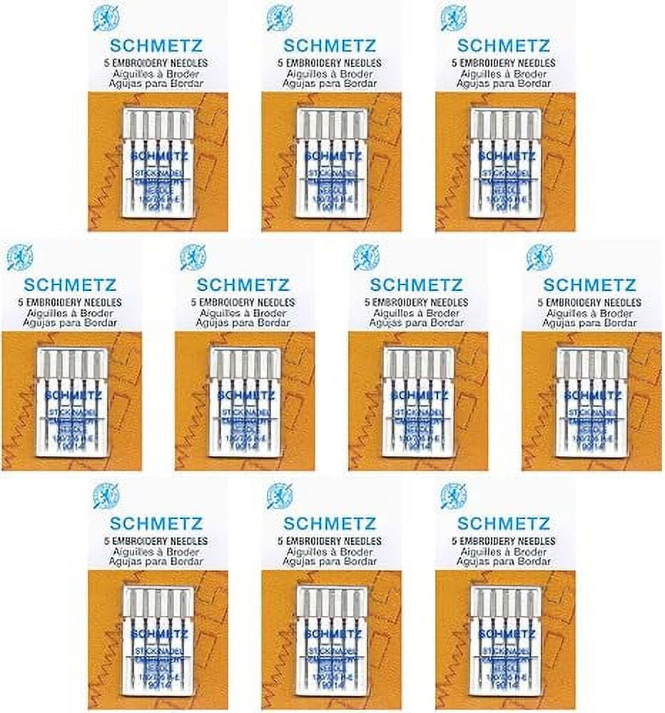 Teamwork 50 Schmetz Embroidery Sewing Machine Needles - Size 90/14 - Box of 10 Cards