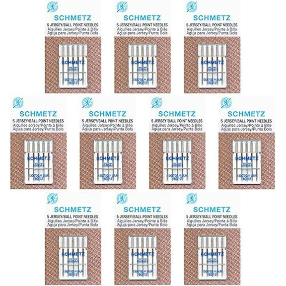 Teamwork 50 Schmetz Jersey Sewing Machine Needles - Size 80/12 - Box of 10 Cards