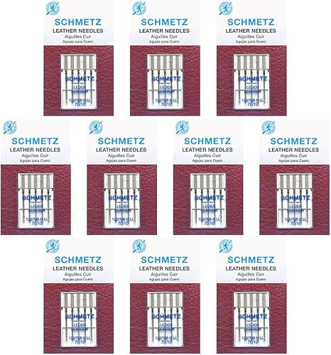Teamwork 50 Schmetz Leather Sewing Machine Needles - Size 70/10 - Box of 10 Cards
