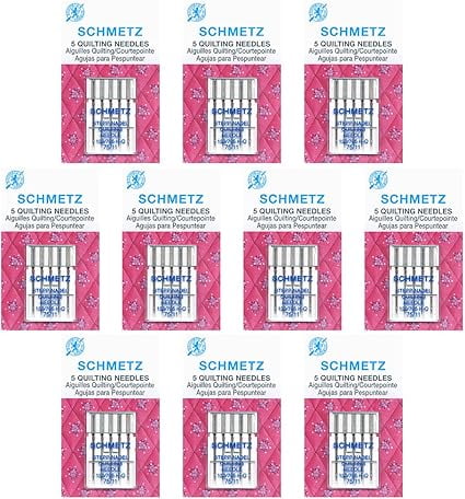 Teamwork 50 Schmetz Quilting Sewing Machine Needles - Size 90/14 - Box of 10 Cards