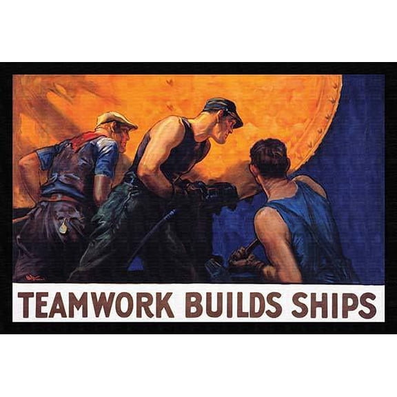 Teamwork Builds Ships- Fine Art Canvas Print (20" x 30")