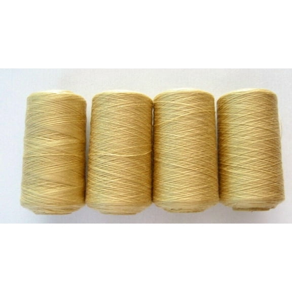 Teamwork FRENCH BEIGE #722 SPUN POLYESTER SERGER & QUILTING THREAD 4 TUBES 1000 YDS. EACH