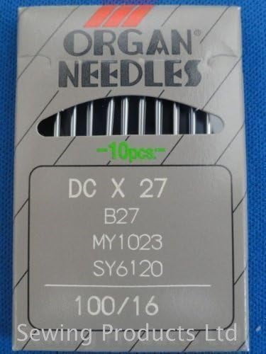 100-Pack Organ UY154GAS Curved Overlock Sewing Machine Needles - Size 032/12, Compatible With Union Special 39500, Singer 990B