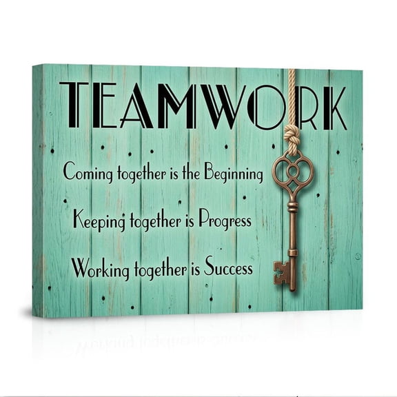 Teamwork Inspirational Quote Motivational Office USA Made Canvas