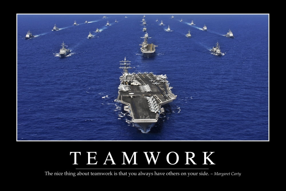 Teamwork Inspirational Quote and Motivational Poster Canvas Art - Stocktrek Images (34 x 23)